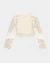 Sea Vania Lace Combo Sleeve Sweater Cream In Neutral