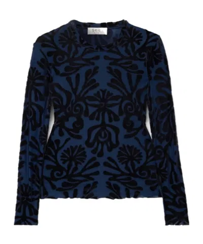 Sea Velvet Top In Blue