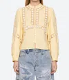 Sea Vesna Long Puff Sleeve Blouse In Yellow In Yellow