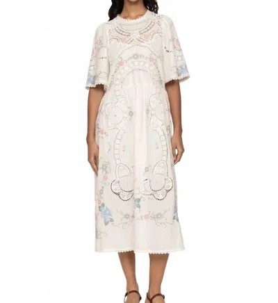 Sea Vesna Short Sleeve Midi Dress In White