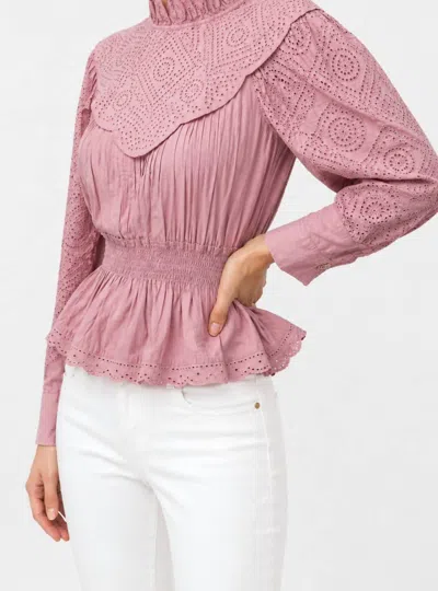 Sea Vienne Eyelet Top In Lilac In Transparent