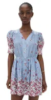 Sea Whitney Print Puff Mini Dress Blue