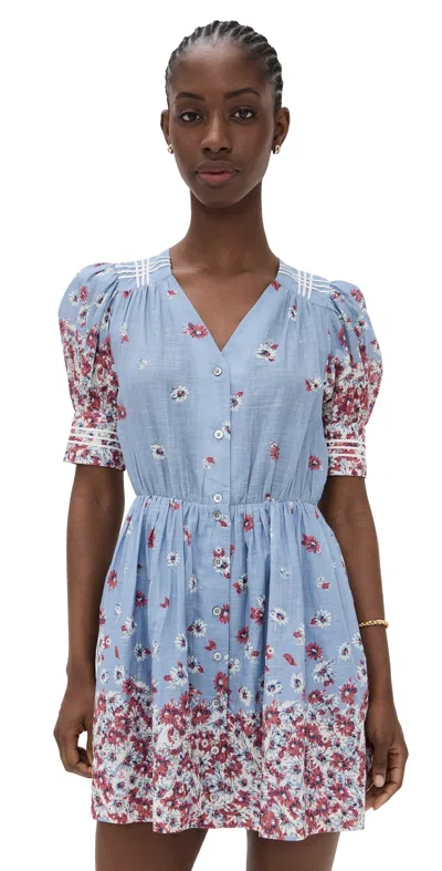 Sea Whitney Print Puff Mini Dress Blue