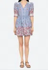 Sea Whitney Short Sleeve Mini Dress In Blue In Blue