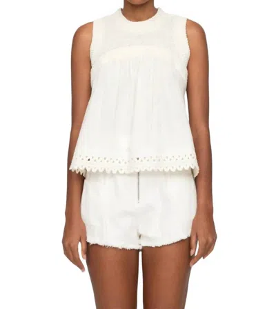 Sea Willa Hand Smocked Tank Top In White