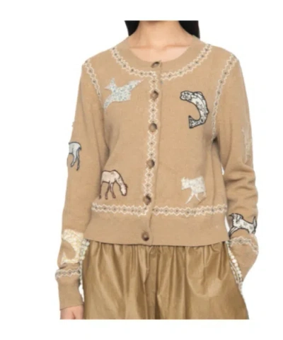 Sea Winslow Craft Wool Cardigan Camel In Multi