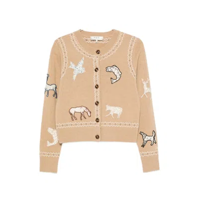 Sea Winslow Animal-patch Cardigan In Neutral
