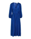 Sea Woman Maxi Dress Bright Blue Size 6 Silk In Blue