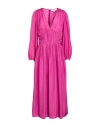 Sea Woman Maxi Dress Fuchsia Size 4 Silk In Pink