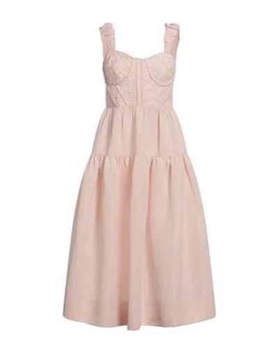Sea Woman Midi Dress Light Pink Size 6 Polyester