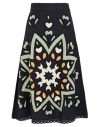 Sea Woman Midi Skirt Navy Size 8 Cotton, Linen In Black