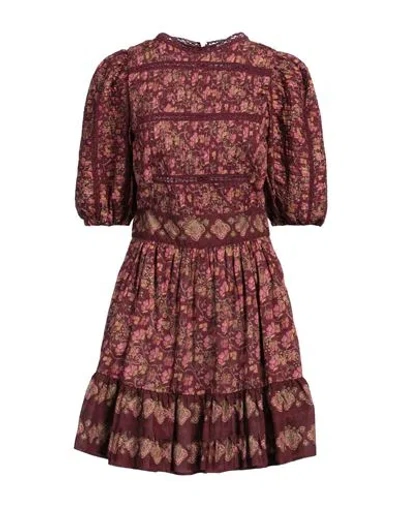 Sea Woman Mini Dress Burgundy Size 8 Cotton