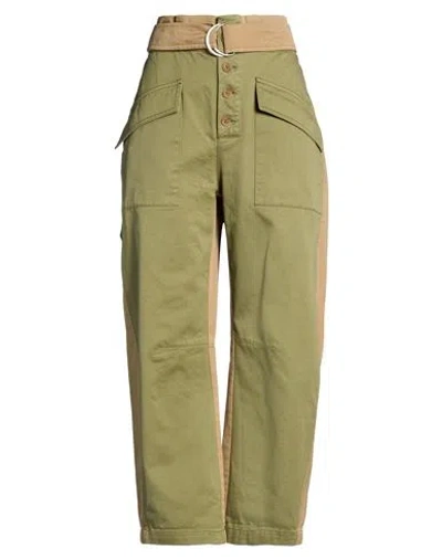 Sea Woman Pants Military Green Size 4 Cotton