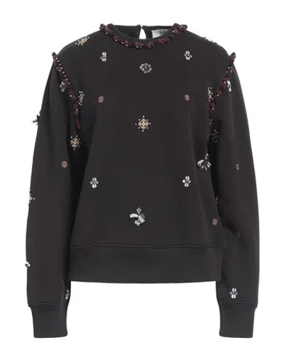 Sea Woman Sweatshirt Black Size S Cotton, Polyester