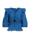 Sea Woman Top Blue Size M Organic Cotton In Blue