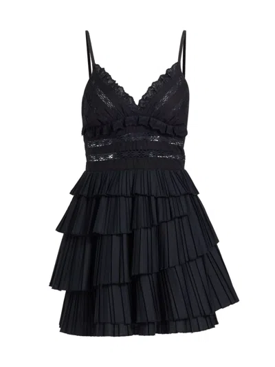 Sea Women's Antonina Cotton-blend Ruffled Minidress In Black