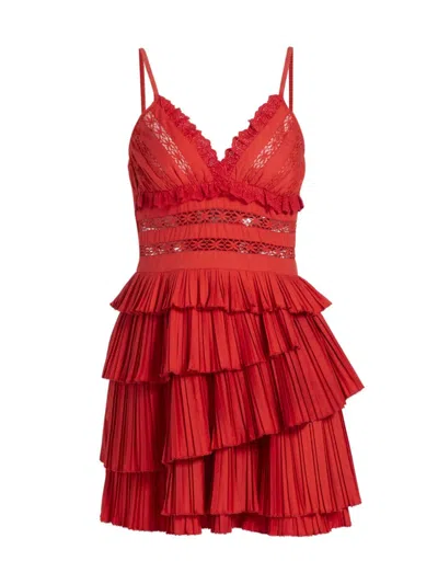 Sea Women's Antonina Cotton-blend Ruffled Minidress In Red