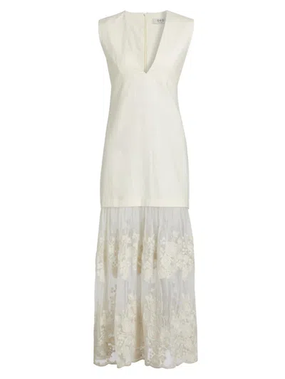 Sea Women's Arielle Lace Linen Midi-dress In White