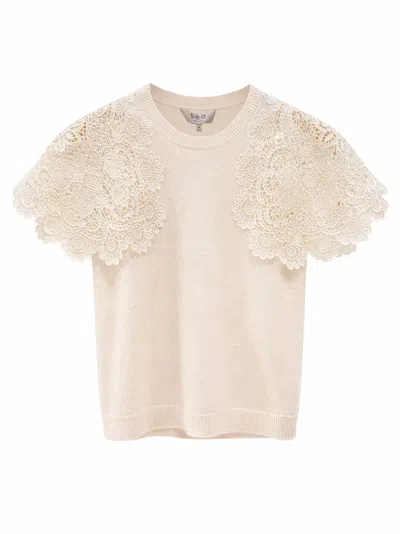 Sea Women's Sofia Embroidery Combo Sweater In Cream In White