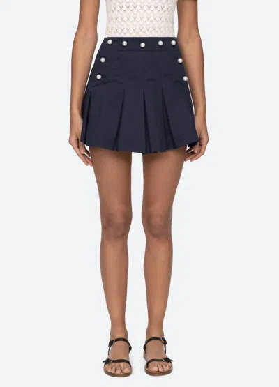 Sea Women's Suzette Mini Pleated Skirt In Navy Blue