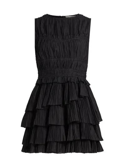 Sea Women's Thalia Pleated Sleeveless Minidress In Black