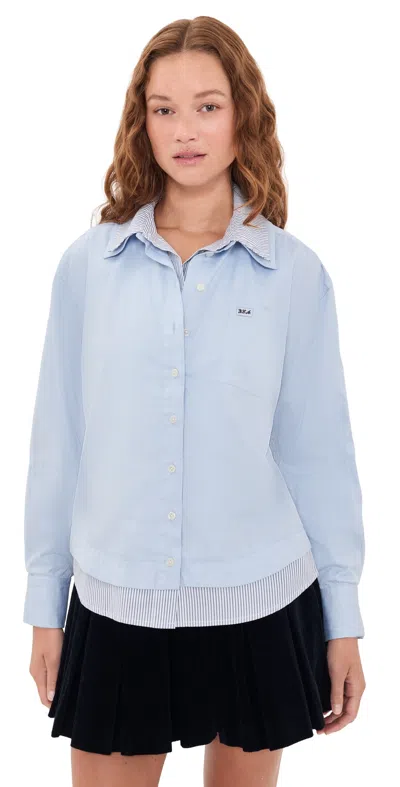 Sea Zayna Double Layered Button Down Blue