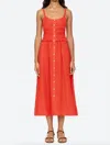 Sea Zora Solid Tank Button Down Midi Dress In Orange