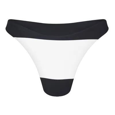 Sea_washed Women's Black / White Adrienne Bikini Bottom, Reversible In Multi