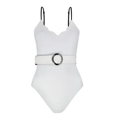 Sea_washed Women's Mila Swimsuit, Reversible White-black