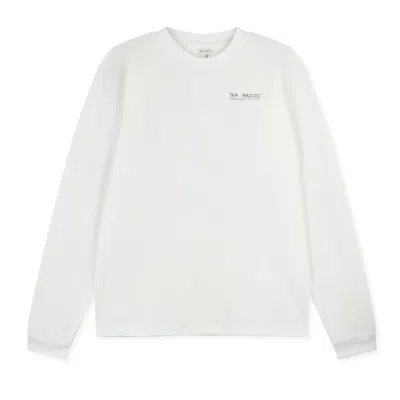 Sea_washed Women's Organic Cotton Long Sleeve Top, White