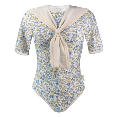 Seabass Women's Uv Swimsuit Sailor Marbella - Floral In Gray