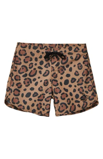 SEAESTA SURF SEAESTA SURF KIDS' CALICO CRAB KHAKI BOARD SHORTS