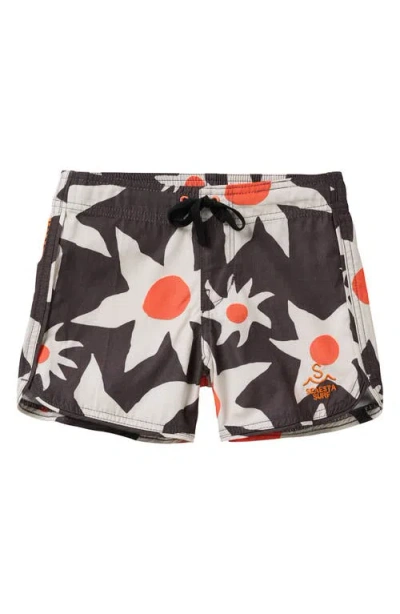 Seaesta Surf Kids' Sun Daze Charcoal Board Shorts In Gray