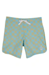 Seaesta Surf Kids' Wavy Checks Avocado Board Shorts