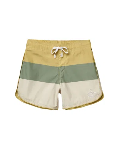 Seaesta Surf Kids' Seaesta Scallop Retro Flare Boardshorts In Yellow