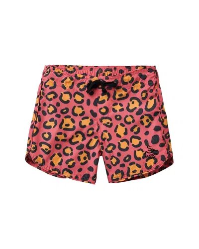 Seaesta Surf Kids' Seaesta Scallop Retro Flare Boardshorts In Pink