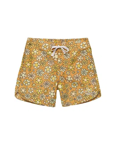 Seaesta Surf Kids' X Surfy Birdy Retro Daydream Surfy Boardshorts In Gold