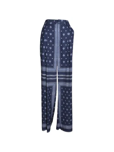 Seafarer Bandana-print Pleated Trousers In Blue