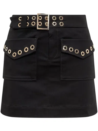 Seafarer Belted Mini Skirt In Black