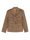 Seafarer Belted Pocket Jacket In Brown