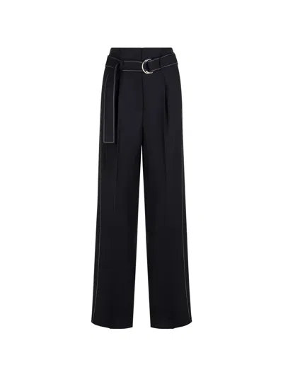 Seafarer Irony Belted Trousers In Black