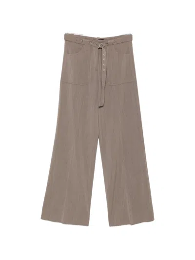 Seafarer Belted Wide-leg Trousers In Brown