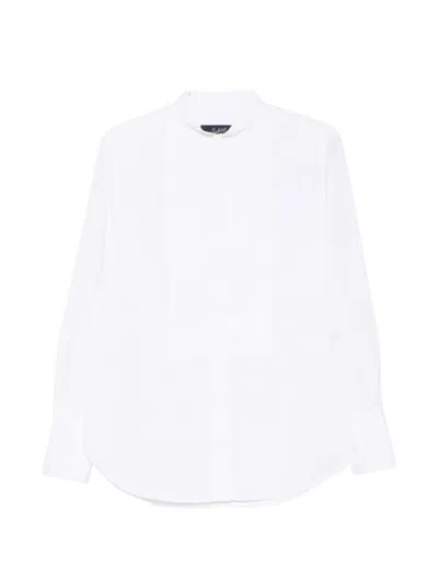 Seafarer Bib-front Band-collar Shirt In White