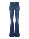 Seafarer 'delphine' Light Blue Flared Jeans With Belt Loops And Logo Lettering On The Rear In Blue