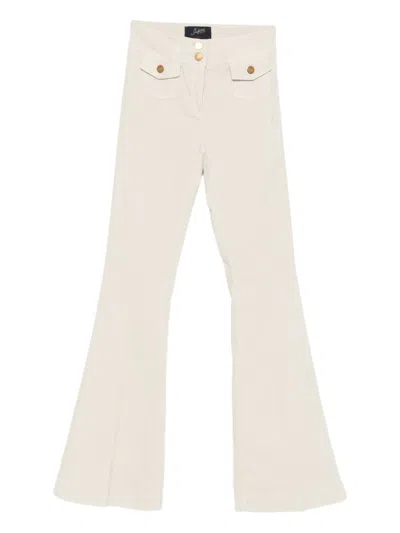Seafarer Buttoned Flared Trousers In Neutral