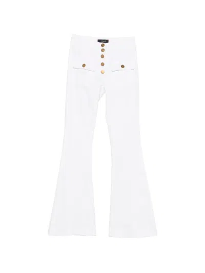 Seafarer Button-front Flared-leg Jeans In White