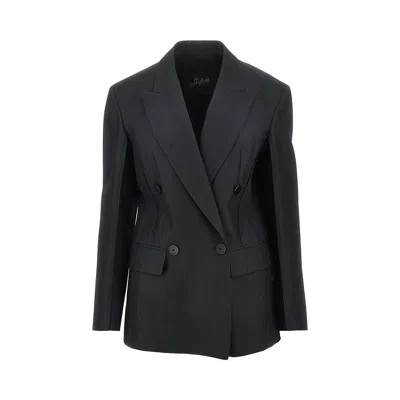 Seafarer Carmen Double-breasted Jacket In Black