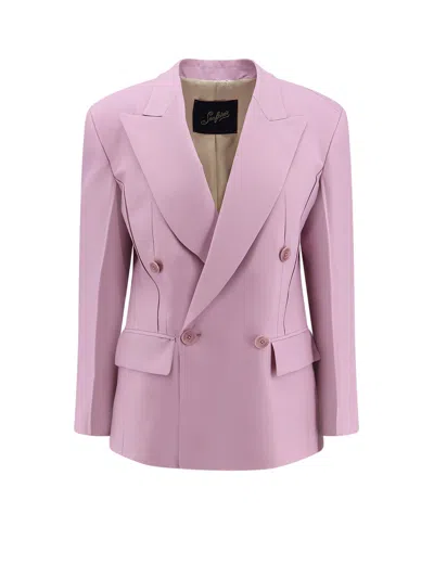 Seafarer Carmen Virgin Wool And Silk Blazer In Pink