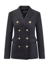 Seafarer 'chantal' Gabardine Double-breasted Jacket In Blue