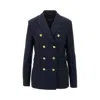 Seafarer 'chantal' Gabardine Double-breasted Jacket In Blue